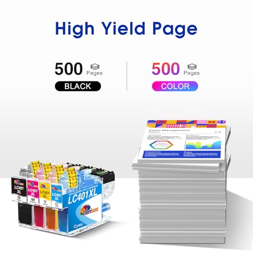 Image of LC401XL LC401 MFC-J1010DW Ink Cartridges for Brother Printer MFC J101DW