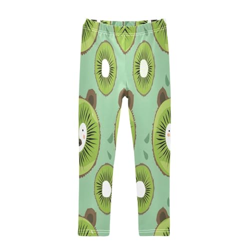 Toddler Girls Leggings Printed Yoga Pants Leggings Bear's Face Kiwi Slices for Kids