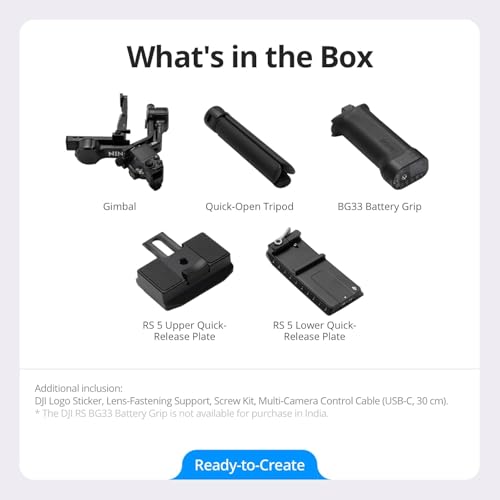 Image of DJ I RS 5 Gimbal Stabilizer for Camera Canon /Sony /Panasonic /Nikon /Fujifilm, Fine-Tuning Knobs, 2nd-Gen Automated Axis Locks, Quick-Open Tripod, New Z-Axis Indicator