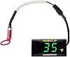 Cylinder Head Temperature Meter Engine Temperature Gauge with 10mm 14mm Probe Sensor Adapter (Green,14mm)