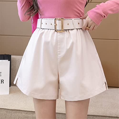Short en cuir PU blanc élégant RLKHXBS d'automne pour femme chic