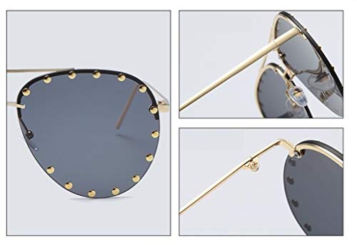 Chezi Rimless Studded Aviator Sunglasses3
