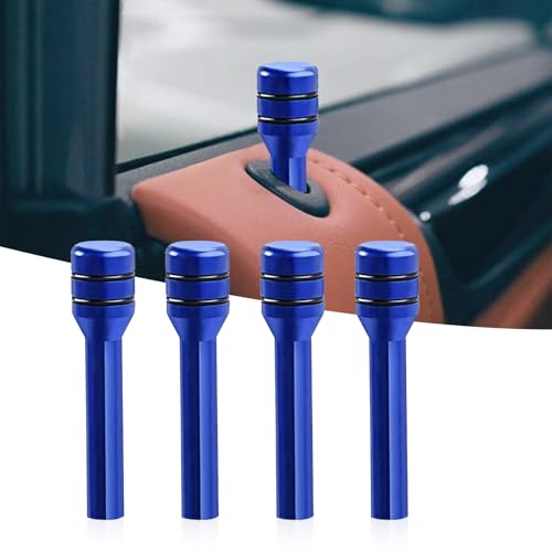Sumjig 4 PCS Car Interior Door Safety Lock Knob Pull Pin, 0.47\" x 1.93\" Metal Texture Personalized Decorative Door Latch Knob, Modified Replacement Accessories, Suitable for Most Cars SUVs (Blue)