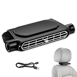 Mahiot Car Fan Vehicle Portable Cooling Fan, USB Car Fans That Blow Cold Air with 3 Speed Modes, Dual 180° Adjustable Strong Wind Low Noise for Car Truck Vehicle Dogs Chair (Grid Style)