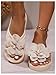 GORGLITTER Women's Beach Bow Flat Sandals Flip Flops Cute Trendy Vacation Round Open Toe Thong Slide Sandals Shoes Fashion 2026 Beige Floral 7