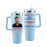 RYTOTHU Gifts for Dad, Custom 30oz Tumbler Personalized Picture, Best Dad Tumbler 40oz, Customized Stainless Steel Tumblers with Handle, Personalized Picture Gifts for Father, Grandpa