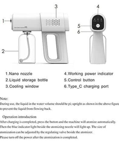 PISTOLA A SPRUZZO DISINFETTANTE IGIENIZZANTE, SPRUZZATORE A VAPORE PORTATILE RICARICABILE USB, PISTOLA DISINFETTANTE CON 380ML DI CAPACITA', DISINFETTANTE PER CASA, SCUOLA E GIARDINO - DISCORAMA®
