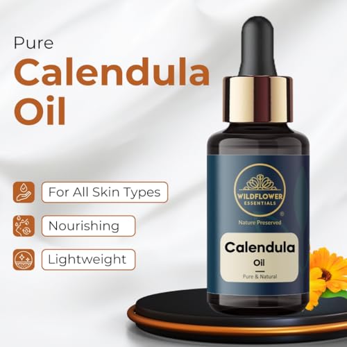 Image of Calendula Oil for Face Skin Hair & Body Hydration Pure & Natural (30ml)