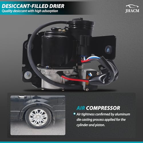 Image of 7L1Z5319A Air Suspension Compressor for Ford Expedition & Lincoln Navigator 2007-2018 - Includes Bracket and Dryer - Replaces OEM Part Numbers 7L1Z5319AE