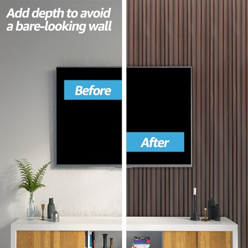Image of Art3d 48 x 6 in WPC Wood Slat Wall Panels, 3D Wall Accents, 16-Pack, Walnut
