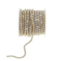 Algopix Similar Product 5 - LQueen Golden Rhinestone Trim 10 Yards