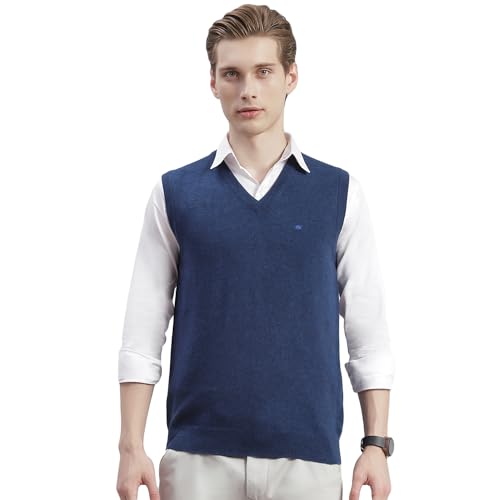 Image of Monte Carlo Off White Solid V Neck Sweater | Warm Woolen Pullover for Men | Soft Comfortable Knitted Winter Wear Sweater for Men's