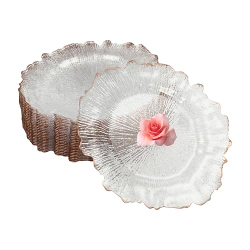 25 Platos Cargadores Clear, 12.6 pulg Oro Rosa miniatura 1