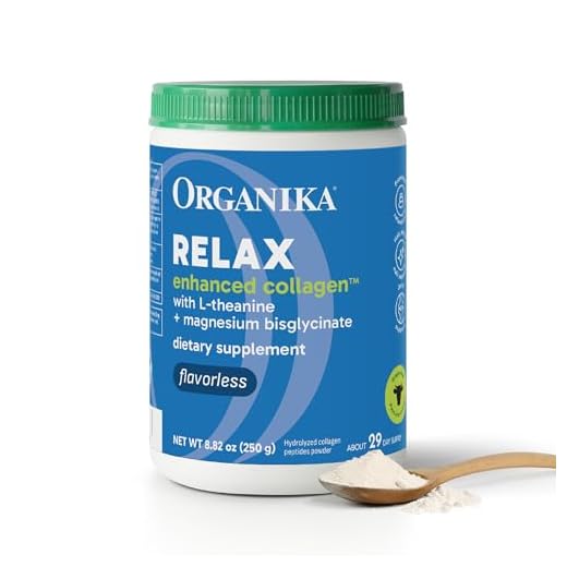 Organika Enhanced Collagen Relax Powder with Magnesium Bisglycinate and L-Theanine - Aids in Sleep, Sustained Energy Levels Throughout The Day- 250g