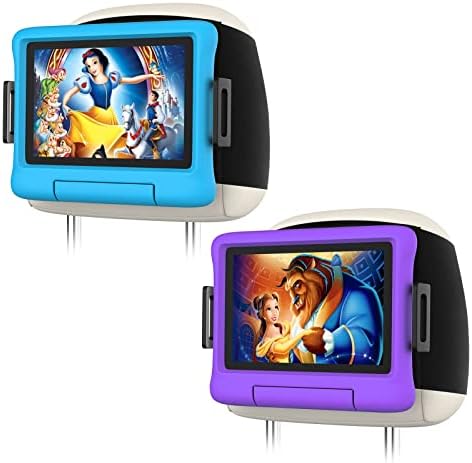 2 Pack Headrest Tablet Holder, iPad Holder for Car Back Seat, Car Holder Mount for Tablet, iPhone, Fire HD, Switch and All 4.7"-12.9" Devices, Road Trip Essential for Kids, 360° Rotatable Tablet Mount