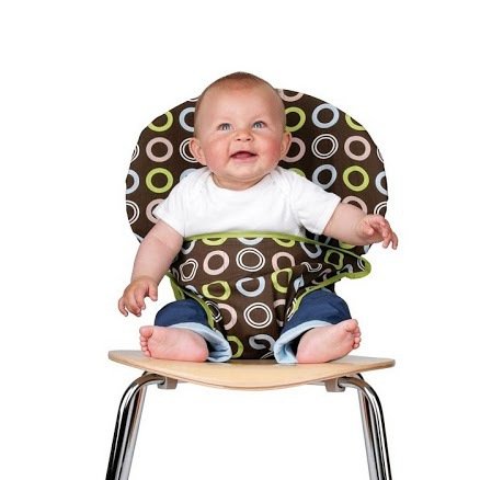 Totseat Chair Harness, The Washable and Squashable, Portable Travel High Chair in Chocolate Chip