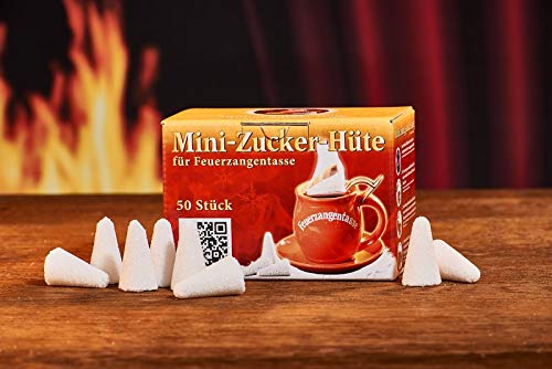 Feuerzangentasse Mini-Zucker-Hütchen (50 Stück) Original Mini Zuckerhütchen für Feuerzangenbowle Cover