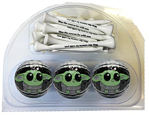 GBM GOLF BALL MANUFACTURERS Space Baby 3 pk with 20 Printed tees • Great Gift IDEA from Moms, DADS and Kids - Perfect for The Person who has Everything