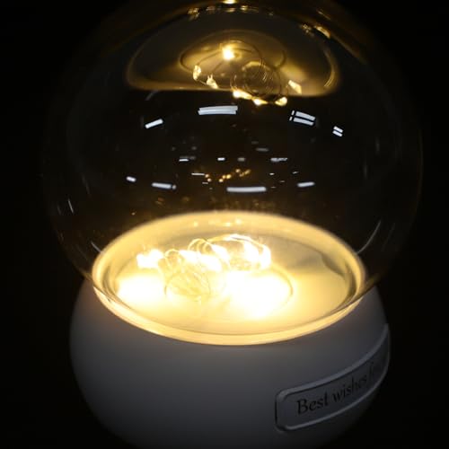 Cúpula decorativa transparente Hemobllo con luces led de hadas y base iluminada 4