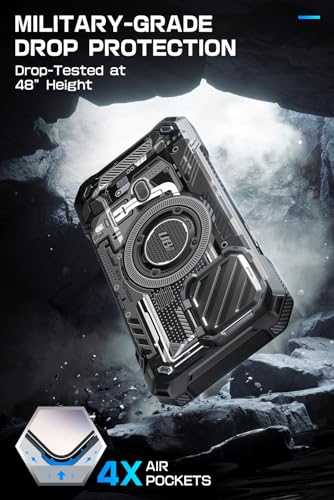 Image of SUPCASE for iPhone 15 Pro Max Case with Stand [Compatible with MagSafe] [Built-in Camera Cover Kickstand] [Military-Grade Protection] Heavy Duty Magnetic Phone Case (BalckCircuit)