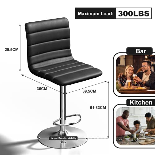 Nicbex Swivel Bar Stools Modern Pu Leather Adjustable Barstools, Kitchen Island Counter Bar Stools Set Of 2,(Black Color) #TOP2
