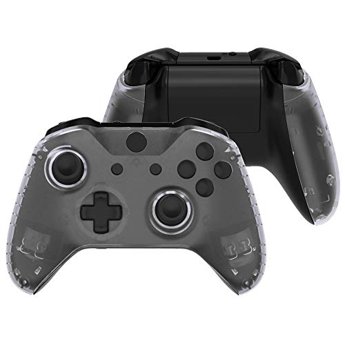 Image of eXtremeRate Transparent Clear Faceplate Side Rails for Xbox One Wireless Controller Model 1708, Replacement Front Housing Shell Panels for Xbox One X & One S Controller