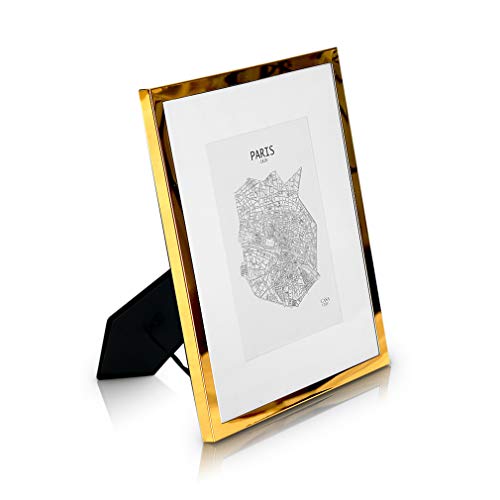 Casa Chic Marco de Fotos, Marcos de Fotos Multiples de 27x22 cm, para Mesa y Pared, Casa u Oficina, Marco Fotos Posición Vertical/Horizontal, Hechos de Cristal y Madera para Póster Cover