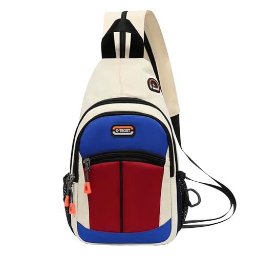 Morrales de senderismo bolsa crossbody para mujer beige miniatura 1