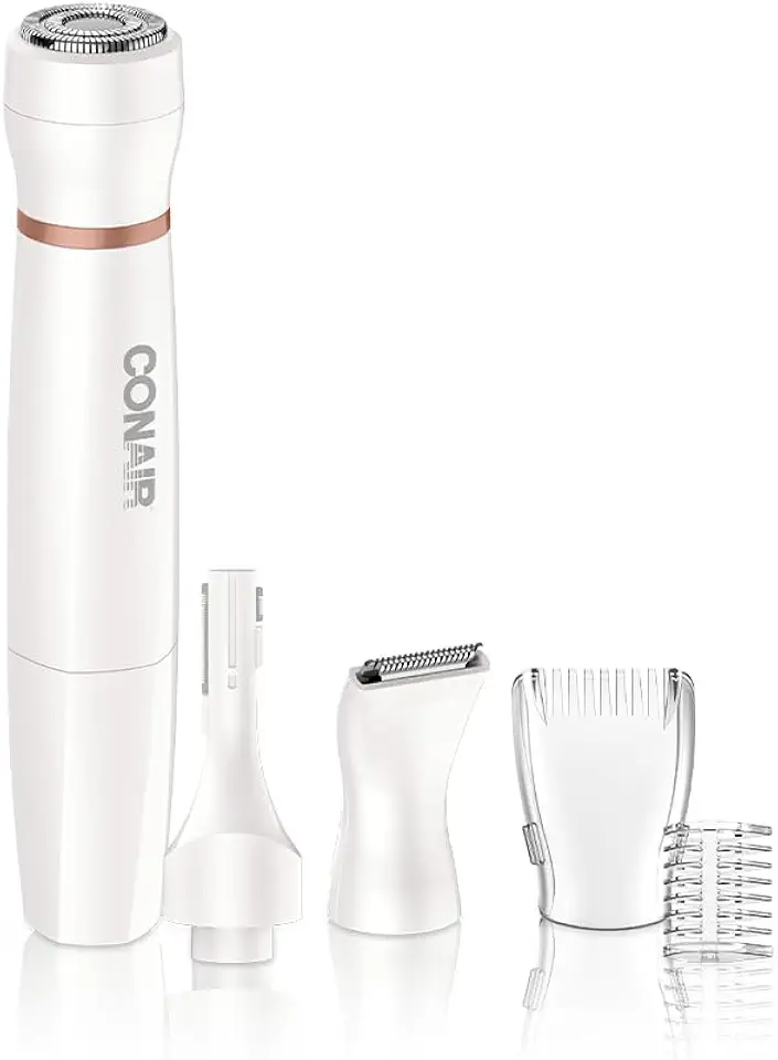 Depilador e Aparador Facial e Corporal Feminino Conair All-In-One - 5 Acessórios, Sem Fio, Pilha