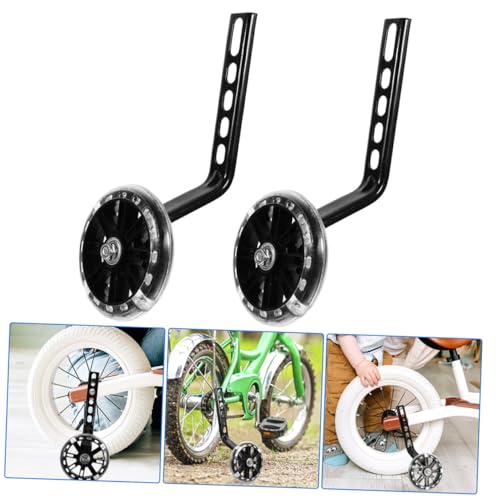 Vaguelly 2 pares de ruedas de entrenamiento para bicicleta con soportes de acero ajustables negros, estabilizadores resistentes para balance y seguridad en ciclismo miniatura 7