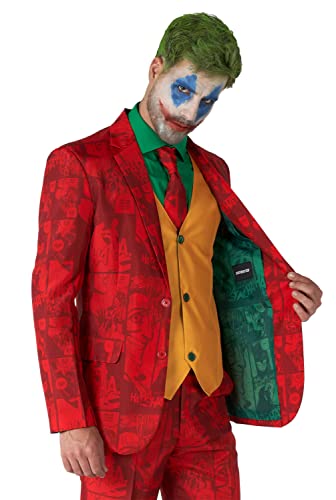 Suitmeister Men's Costume - 2019 The Joker DC Slim Fit Suit - Red - Green - Yellow