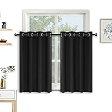 Kinryb 36 Inch Length Short Window Blackout Curtains Tiers Thermal Insulated Solid Grommet Light Blo