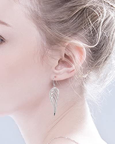 Sterling Silver Angel Wings Design Dangle Drop Earrings For Womens By Ganga Jewells4