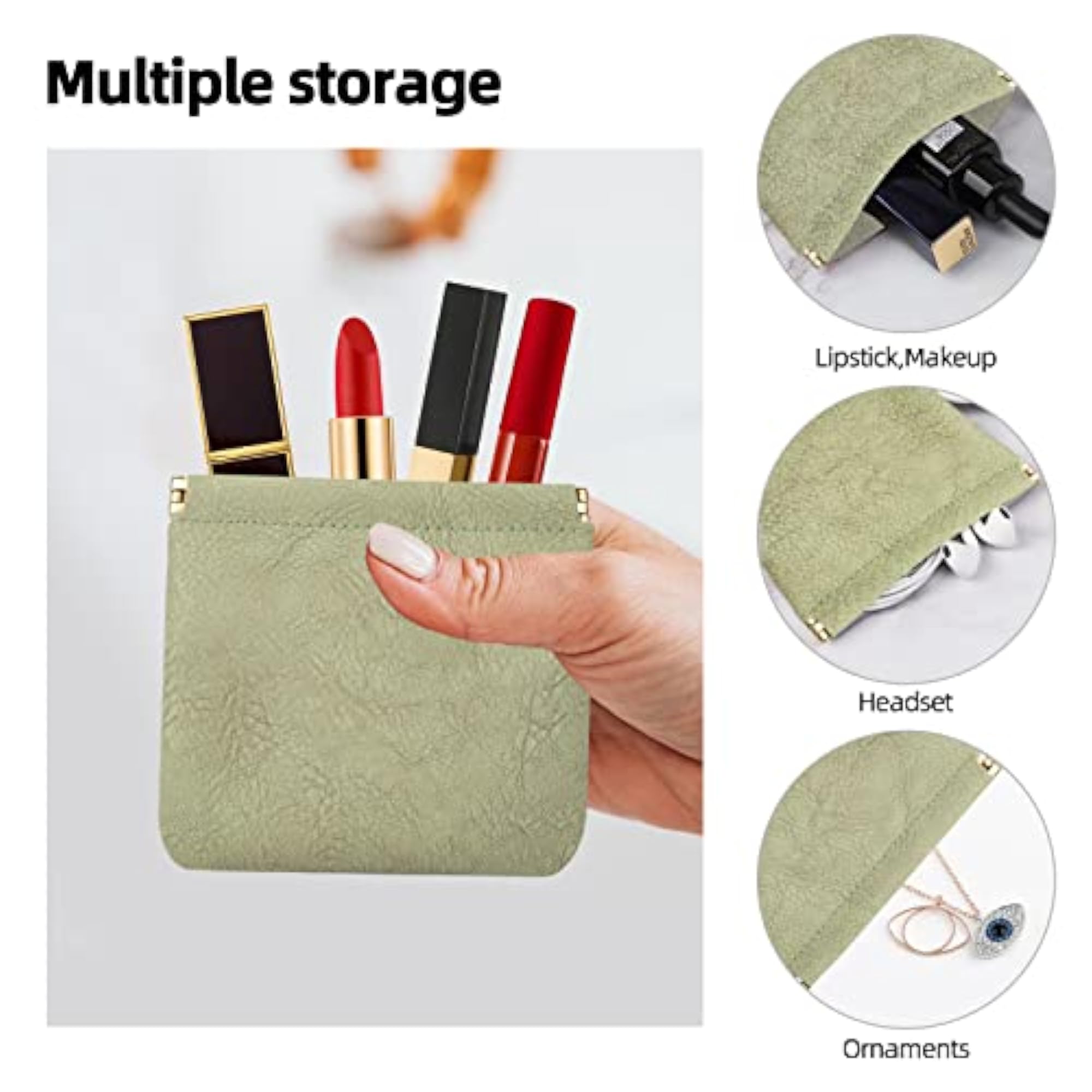 3PCS Mini Makeup Bag Small Lipstick Storage Pouch