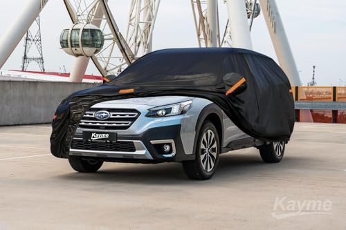 Image of Kayme 7 Layers SUV Car Cover Custom Fit for Subaru Outback (1994-2025) Waterproof All Weather for Automobiles, Outdoor Full Cover Rain Sun UV Protection.Black