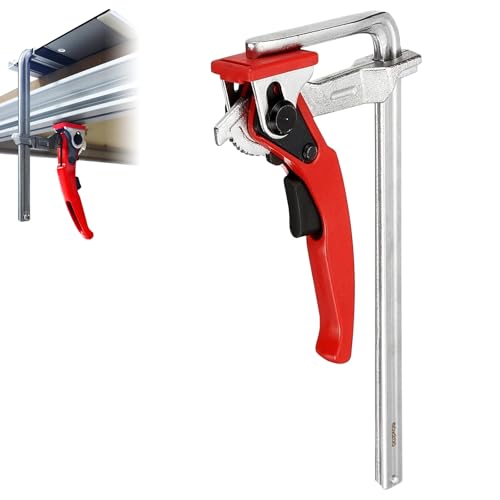 Serre Joint a Levier, Serre Joint de Table Tout Acier, Serre Joint a Vis, Plage de Serrage 16cm et Profondeur de Gorge 6cm, pour Travail du Bois, Des Métaux,...