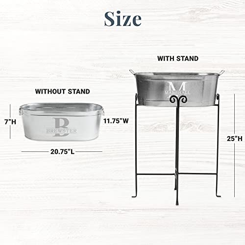Let's Make Memories Personalized Beverage Tub - Custom Beverage Tub - Customize With Name & Initial - Galvanized Drink Tub - 20 ¾"L X 11 ¾"W X 7" H - 5.5 Gallons #TOP5