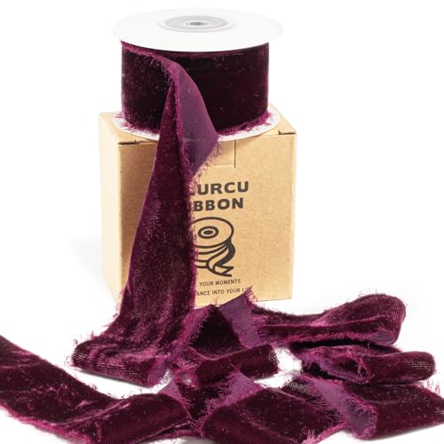 Grape Wine Velvet Ribbon 1-1/2 Inch x 5Yds...