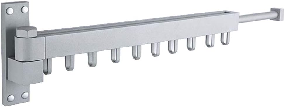 F Clothes Rail Rack S,Airer Extendable Drying Rack Clothes Fold Wall Mounted Airer Rotatable Bathroom Towel Poles Invisible Indoor Balcony Washing Line Hanger,Black-A