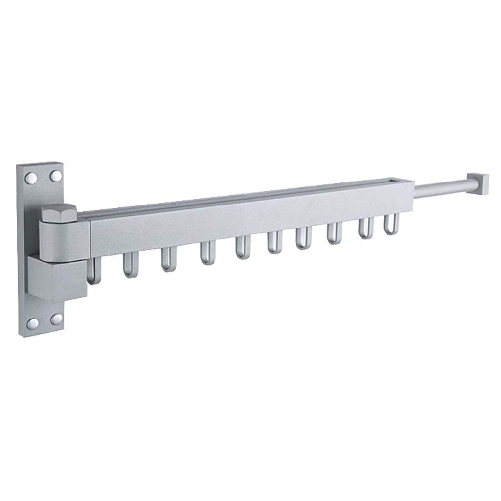 Étendoir à linge extensible pliable à fixation murale rotative pour salle de bain - Pour intérieur et balcon - Gain de place