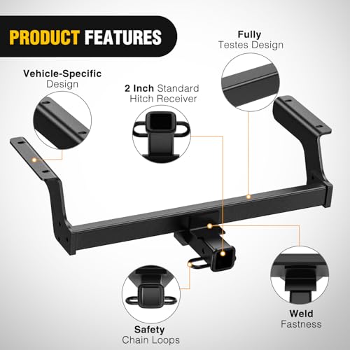 Image of Nilight Class 3 Trailer Hitch 2 Inch Receiver Tow Hitch Compatible with 2018 2019 2020 2021 2022 2023 2024 Subaru Crosstrek All Black Powder Coated