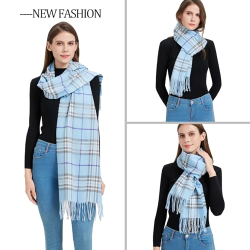 Plaid Scarf for Women and Men-Fall Winter Classic Cashmere Feel Tartan Checkered Plaid Scarves4