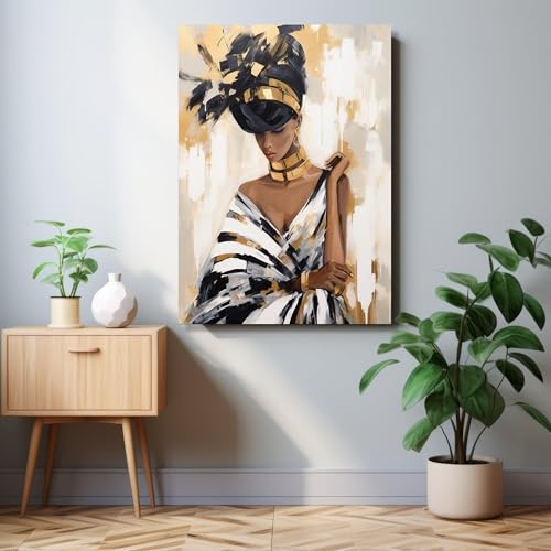 Affiche et impression décorative femme noire tableau abstrait 60x80