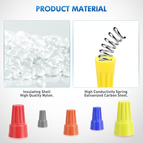 Image of Nilight 120PCS Yellow Wire Connectors Kit 16-14 AWG Electric Wire Caps Insulating Insert Twist Electrical Wire Terminal with Spring for Connect Electrical Wiring Automotive Car Truck Boats Marine