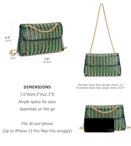 Image of Sweetovo Rhinestone Clutch Purse, Sparkly Evening Bag with Chain for Women