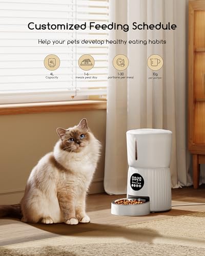 Distributeur croquettes chat automatique programmable 4L