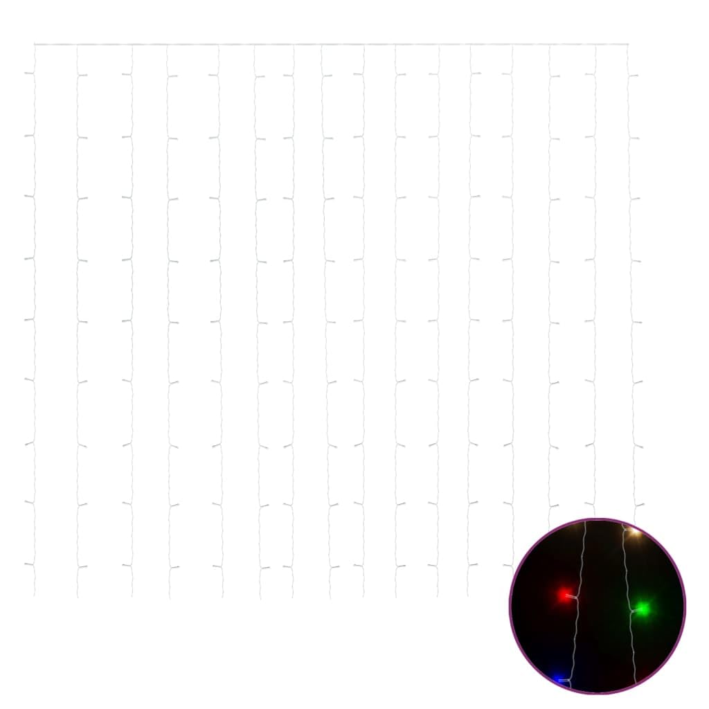 Rideau lumineux LED 3 x 3 m 300 LED coloré 8 fonctions