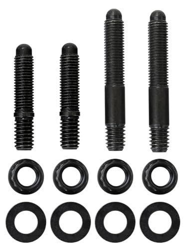 Moroso 37966 Carb Stud Kit, W/ .25" Thick Bracket, Inc 2 x 5/16-24 x 1.6"L, 2 x 5/16-24 x 2"L Studs