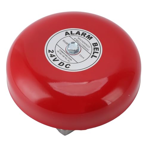 WGFOIP Campana de Alarma contra Incendios con Cable, Aleación de Aluminio Resistente Al Agua, 95dB, 24V, para Fábrica, Escuela, Seguridad en el Hogar