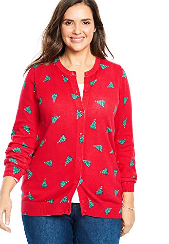 Woman Within Plus Size Perfect Long-Sleeve Cardigan